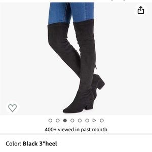 Over the Knee Black Suede Boots 7.5 never worn